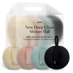 🛁🎁 HETRAS NEW DEEP CLEAN SHOWER BALL – SET 4 BÔNG TẮM SẠCH SÂU HETRAS