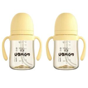 Set 2 Bình Sữa UBmom PPSU 200ml – Màu Vàng Pastel